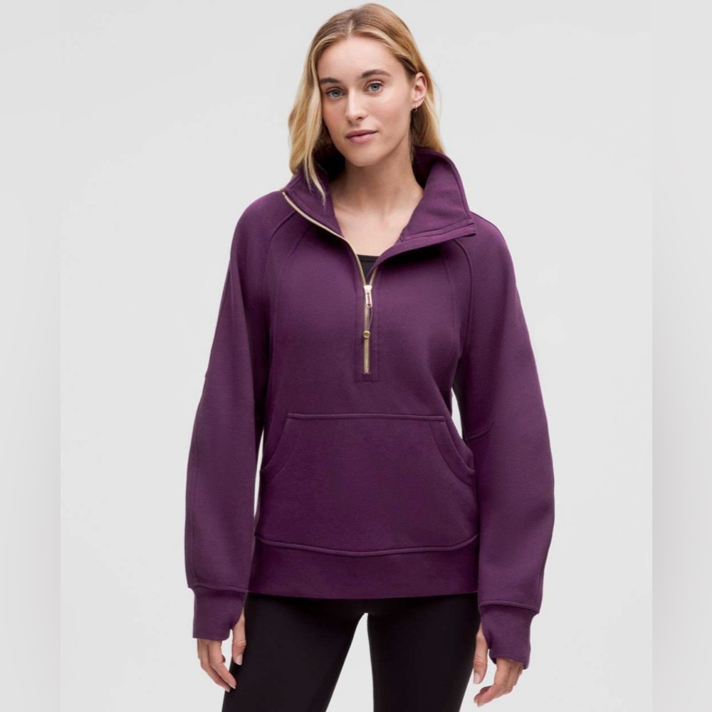 Lululemon Scuba Oversized Funnel-Neck Half Zip *Long, Dramatic Magenta / Gold